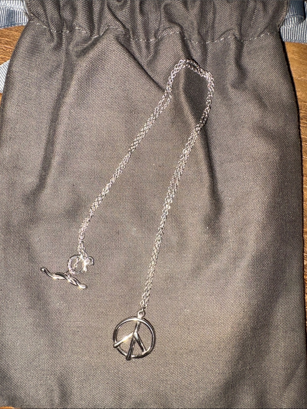 Dean Harris Sterling Silver Peace Sign Pendant Necklace